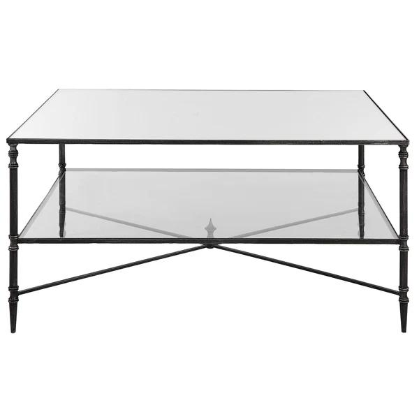 HENZLER MIRRORED STEEL COFFEE TABLE