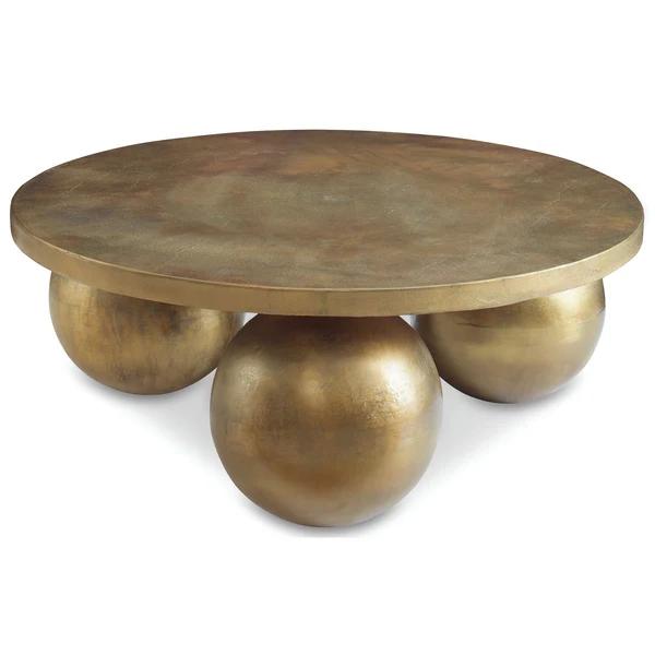 TRIPLET ANTIQUE BRASS COFFEE TABLE