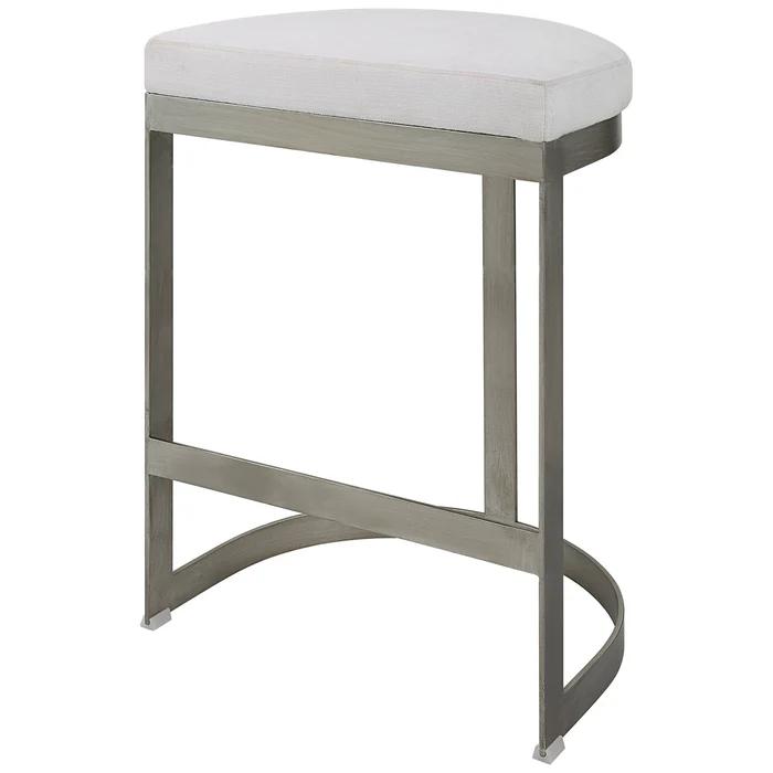 Ivanna Backless Silver Counter Stool