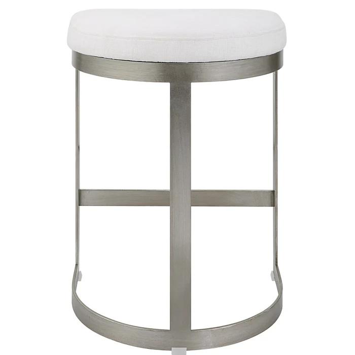 IVANNA BACKLESS SILVER COUNTER STOOL