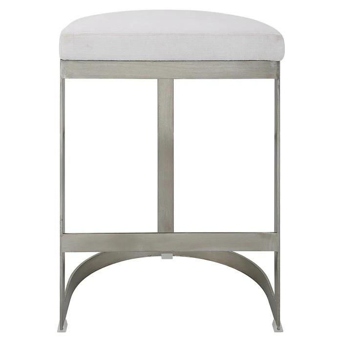 IVANNA BACKLESS SILVER COUNTER STOOL