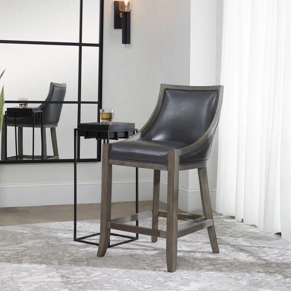 ELOWEN LEATHER COUNTER STOOL