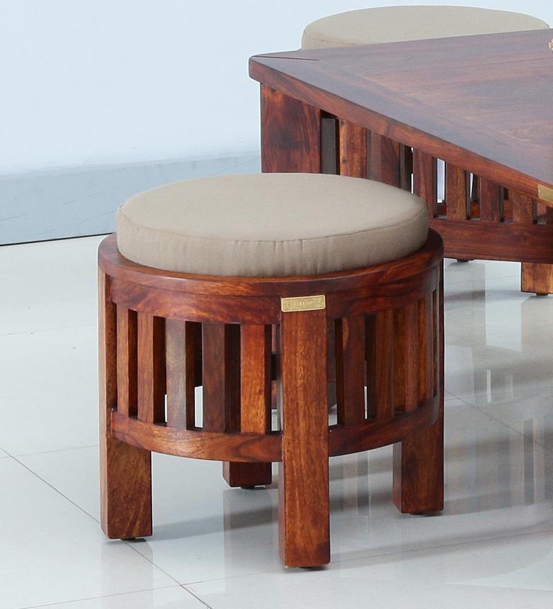 Harmony Oak Cushioned Seating Stool