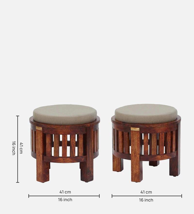 Harmony Oak Cushioned Seating Stool