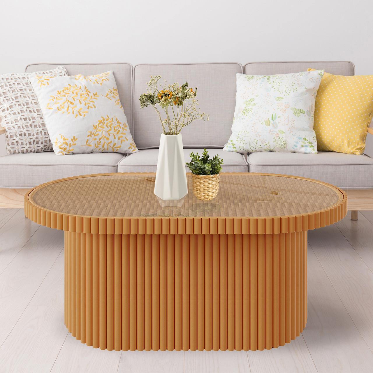 Olive Natural Rattan Centre Coffee Table