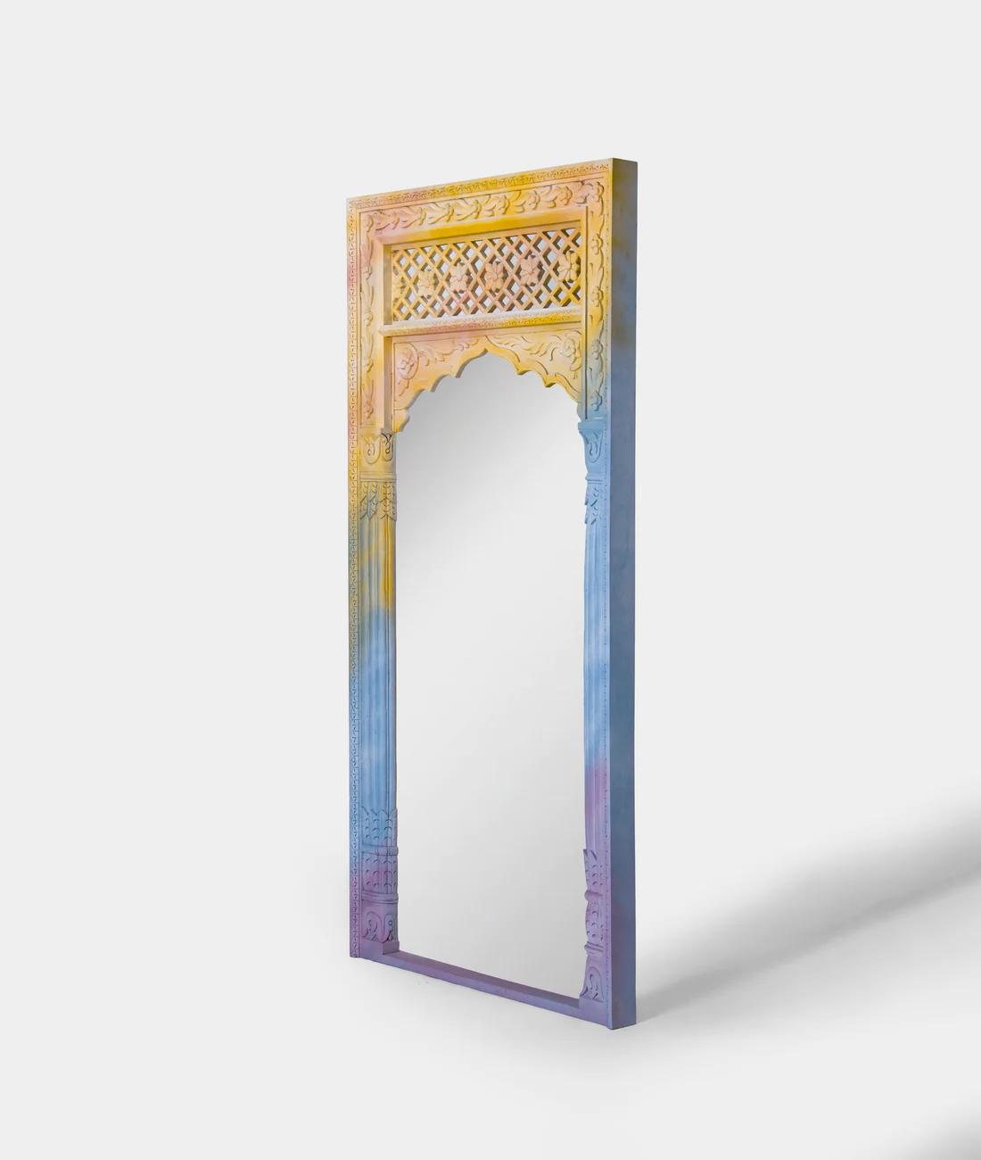 Multicolor Carved Mirror