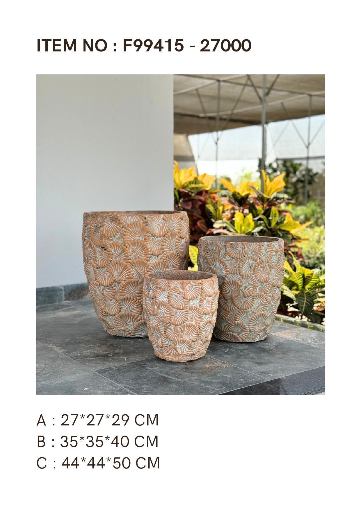 FIBER CEMENT CLAY PLANTERS ITEM 606