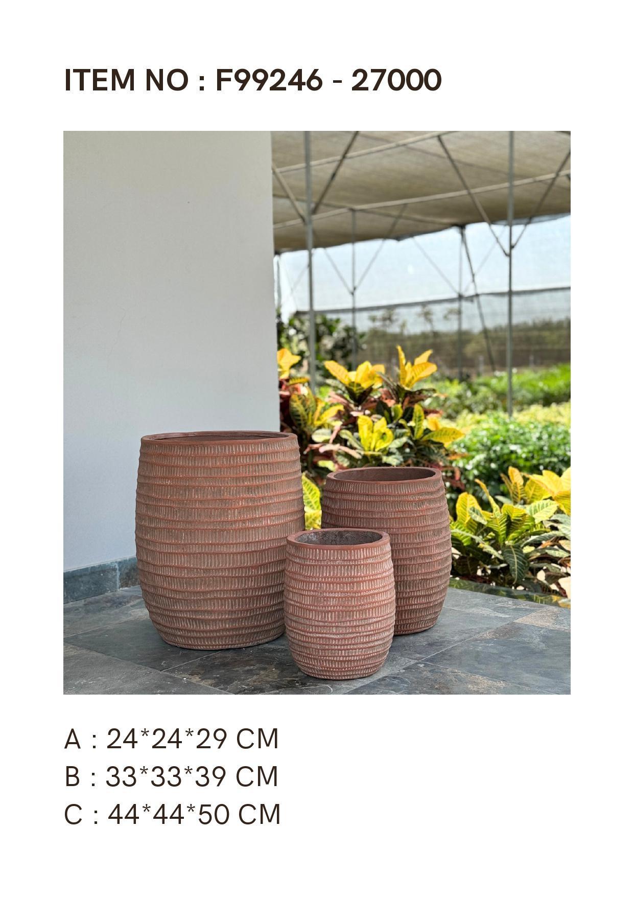 FIBER CEMENT CLAY PLANTERS ITEM 607