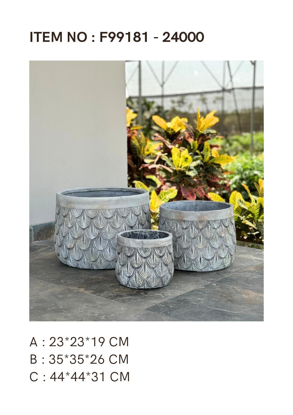 Fiber Cement Clay Planters Item 608