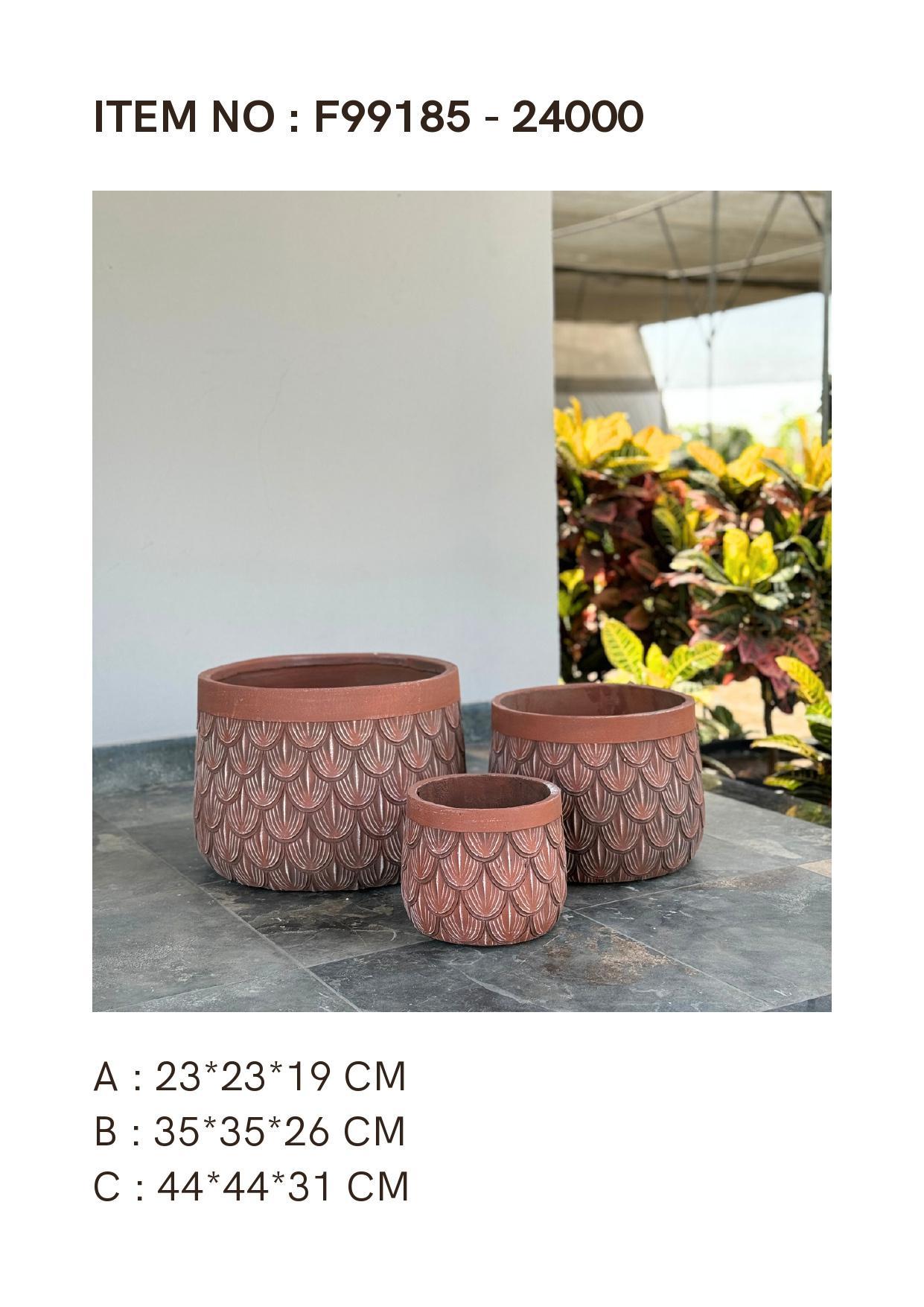 FIBER CEMENT CLAY PLANTERS ITEM 608