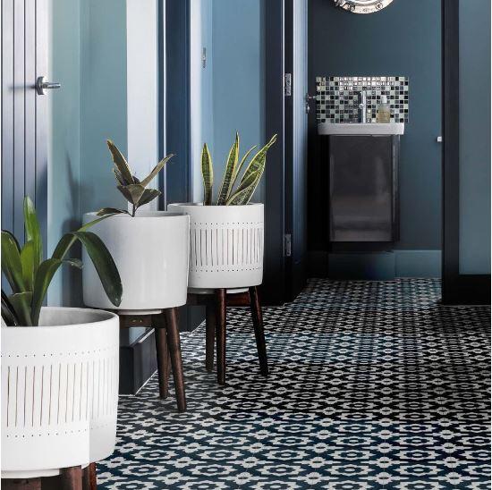 Floris Denim Encaustic Bathroom Tile