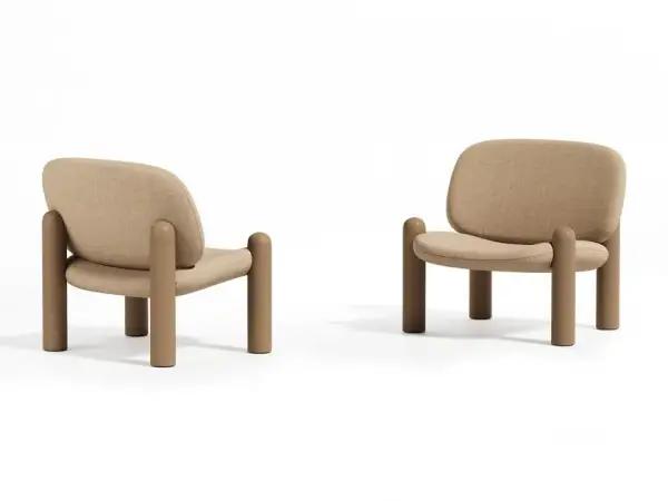 DRIADE – TOTTORI IVORY – Fabric Armchair With Armrests