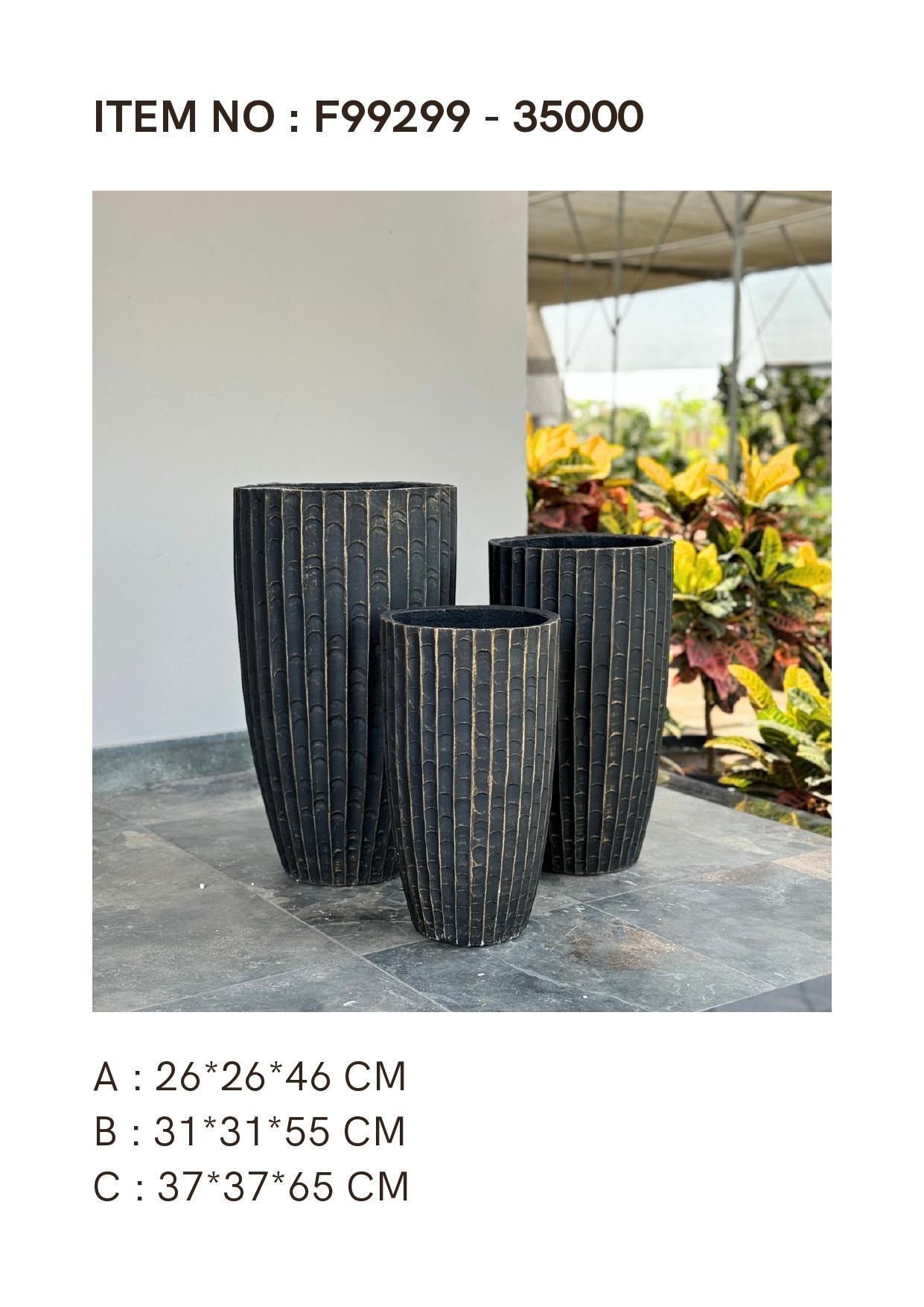 Fiber Cement Clay Planters Item 6019