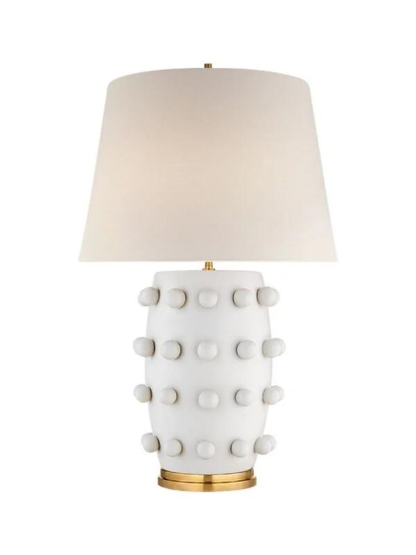 Modern Ceramic Lamp With White Linen Shade