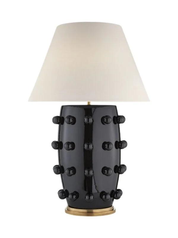 Modern Ceramic Lamp With White Linen Shade