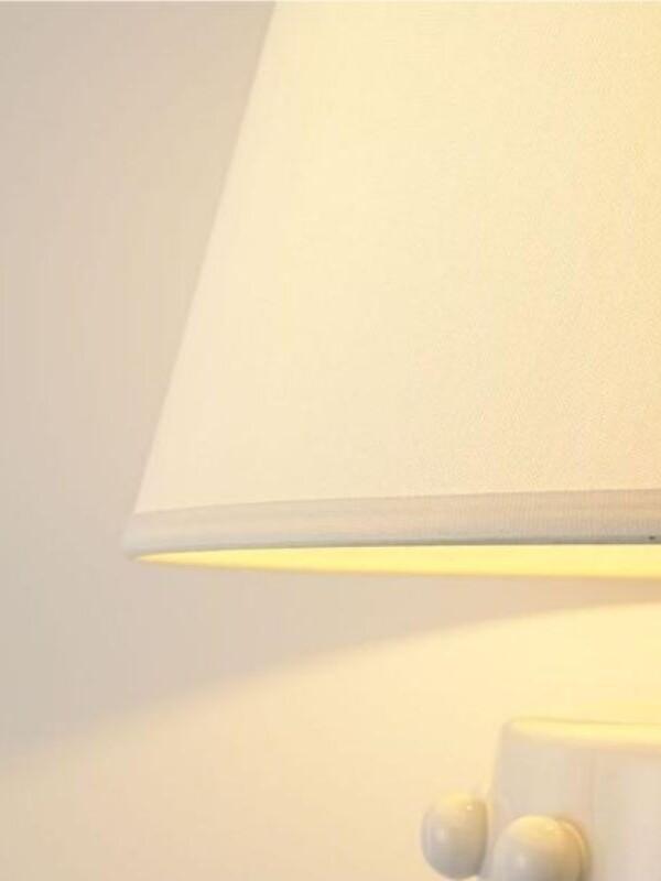 Modern Ceramic Lamp With White Linen Shade