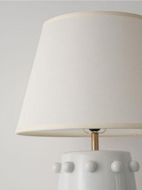 Modern Ceramic Lamp With White Linen Shade