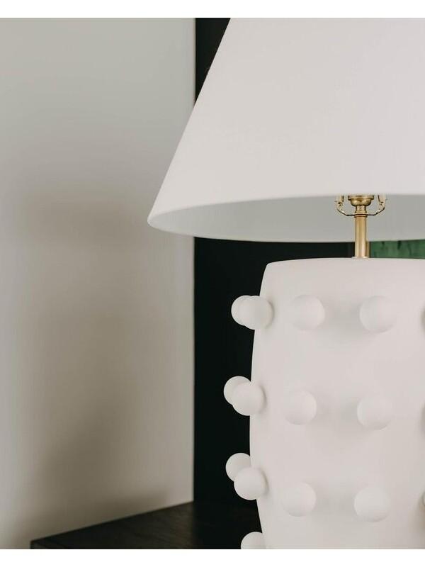 Modern Ceramic Lamp With White Linen Shade