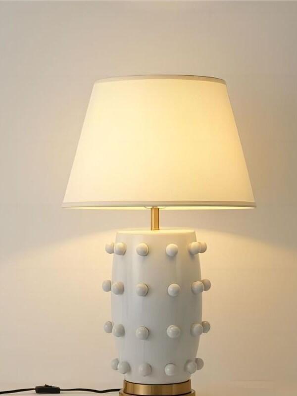 Modern Ceramic Lamp With White Linen Shade