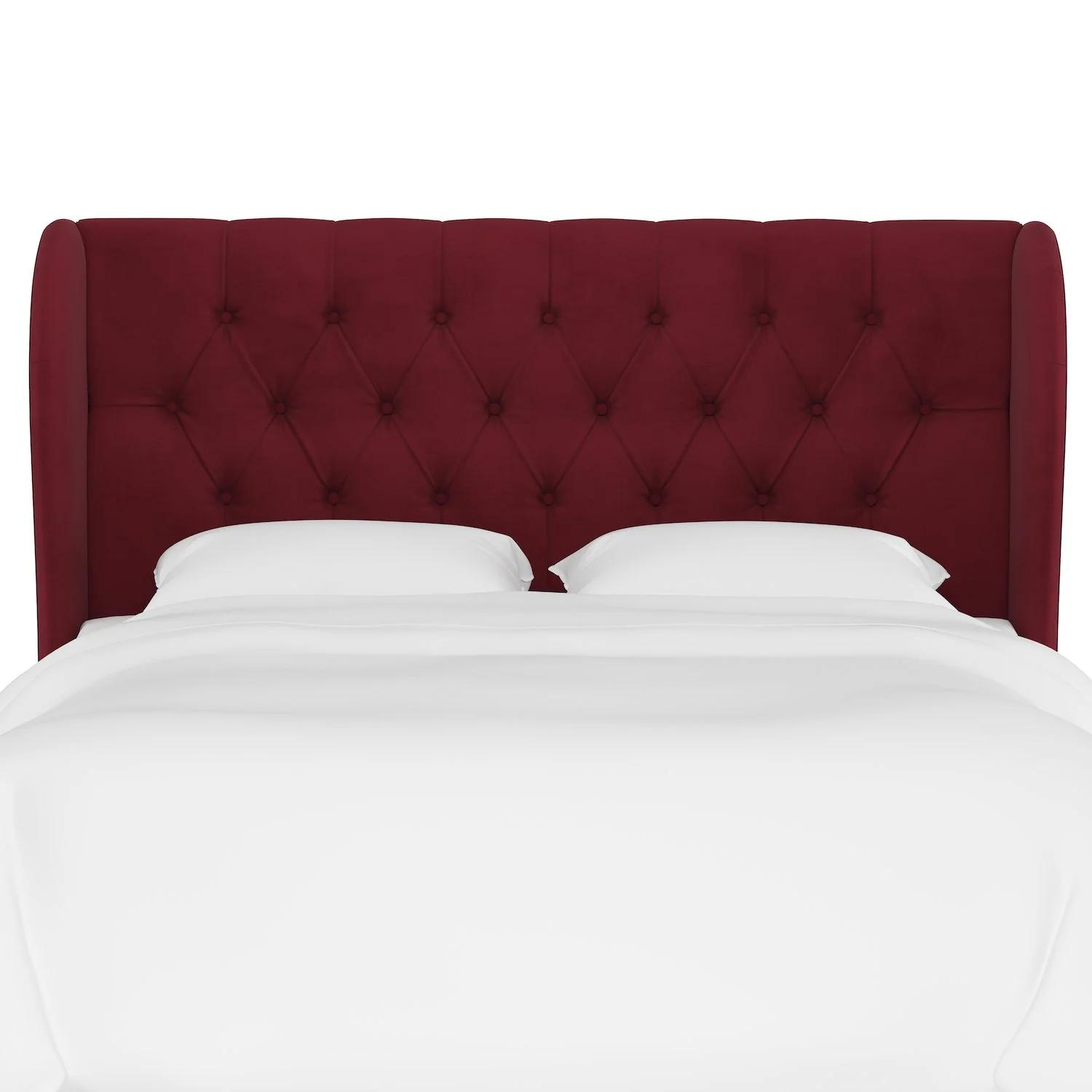 Luxe Wingback Headboard In Berry Velvet