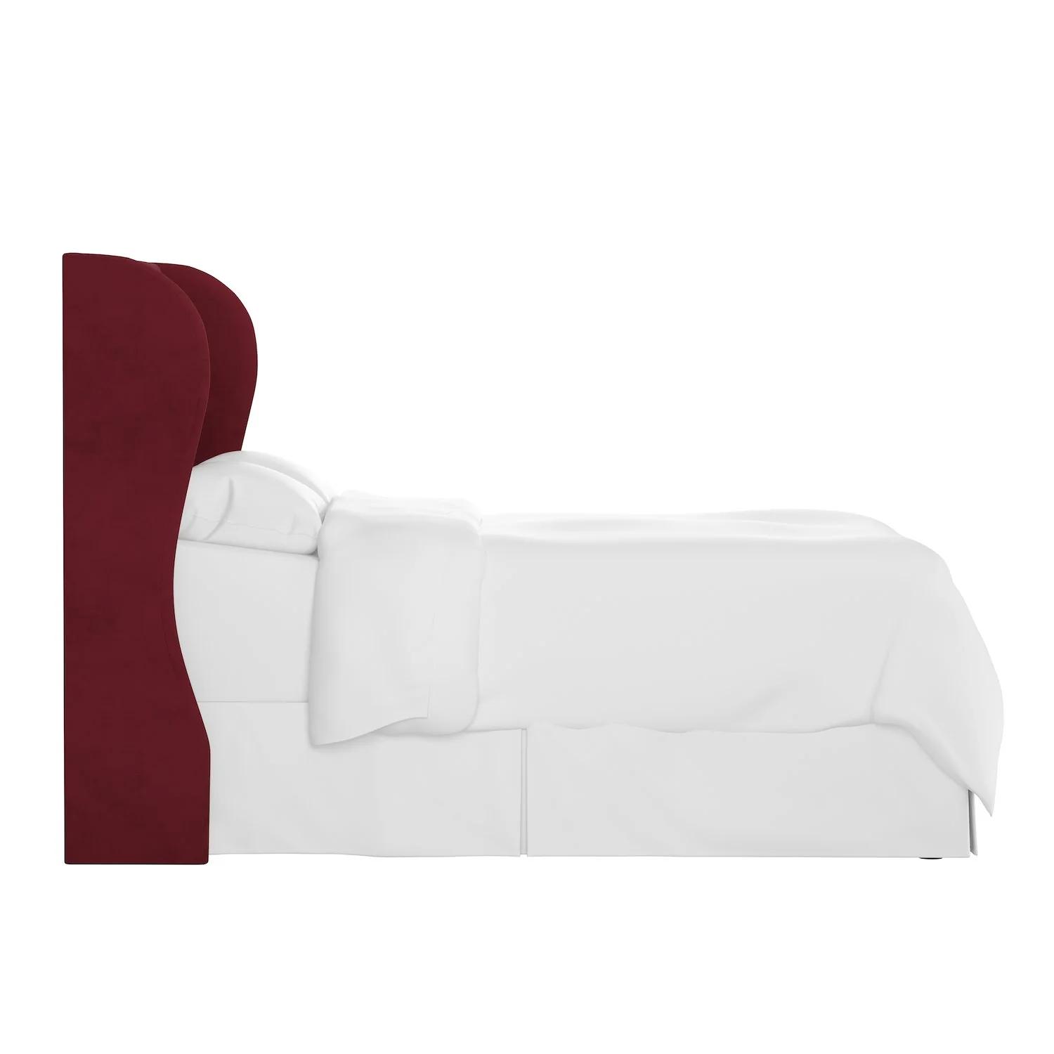 Luxe Wingback Headboard In Berry Velvet