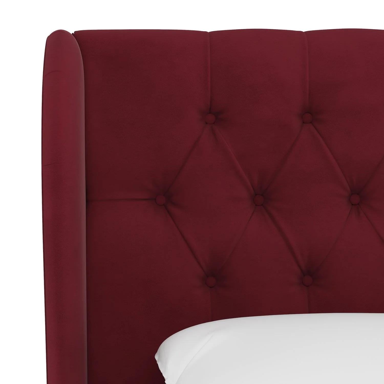 Luxe Wingback Headboard In Berry Velvet