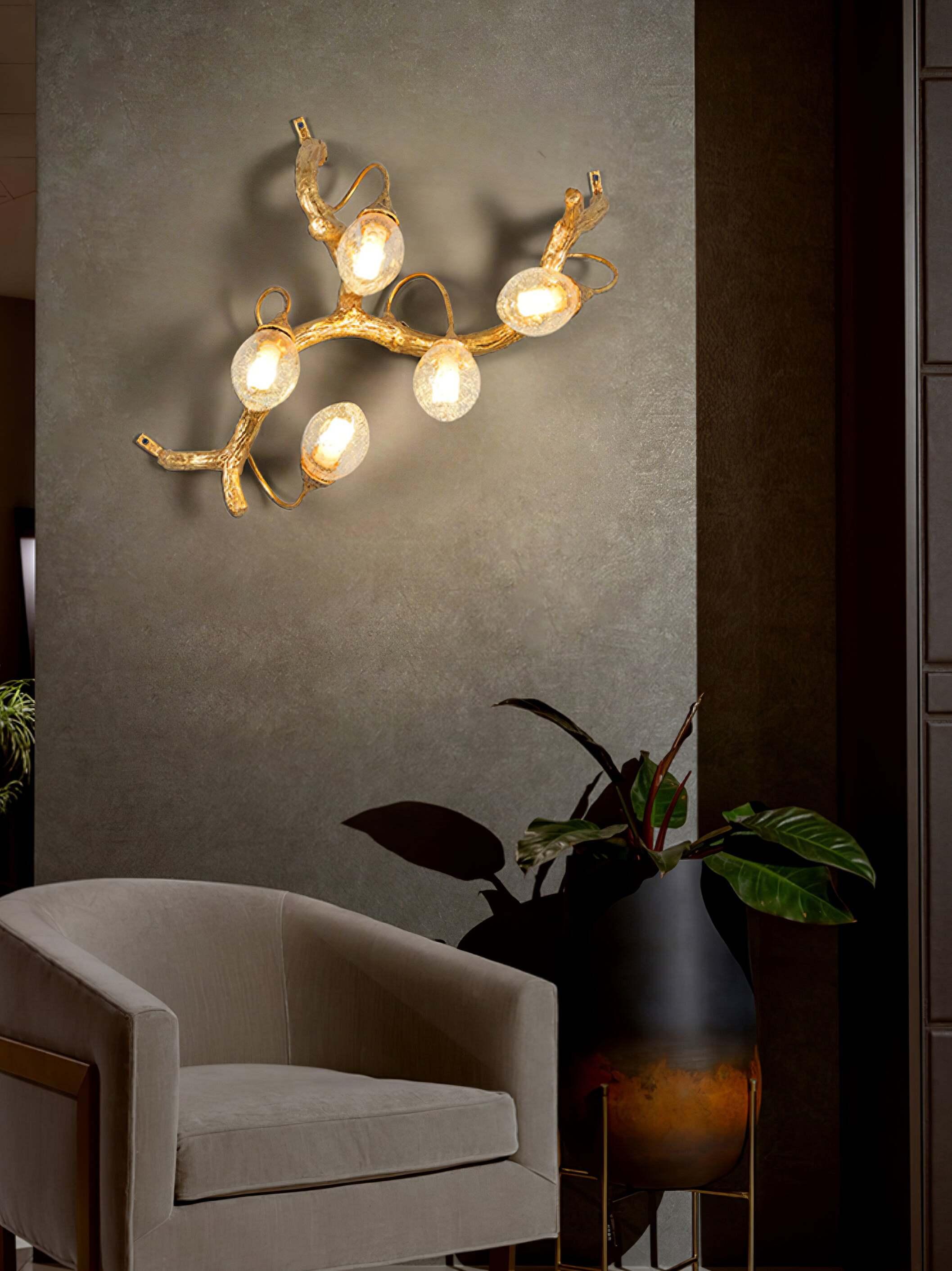 Lotus Brass Wall Lamp