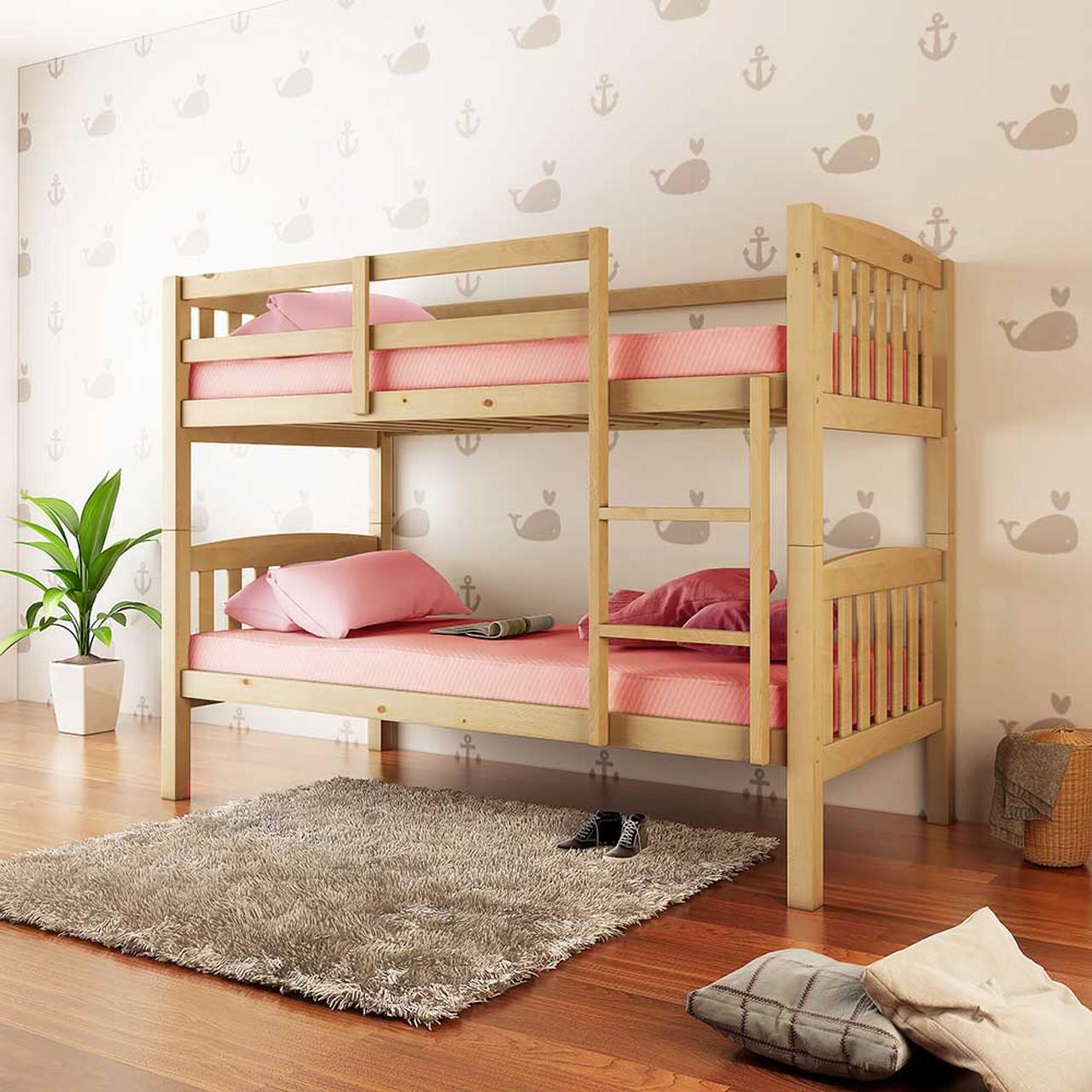 Dante 2-in-1 Solid Pine Timber Bunk Bed