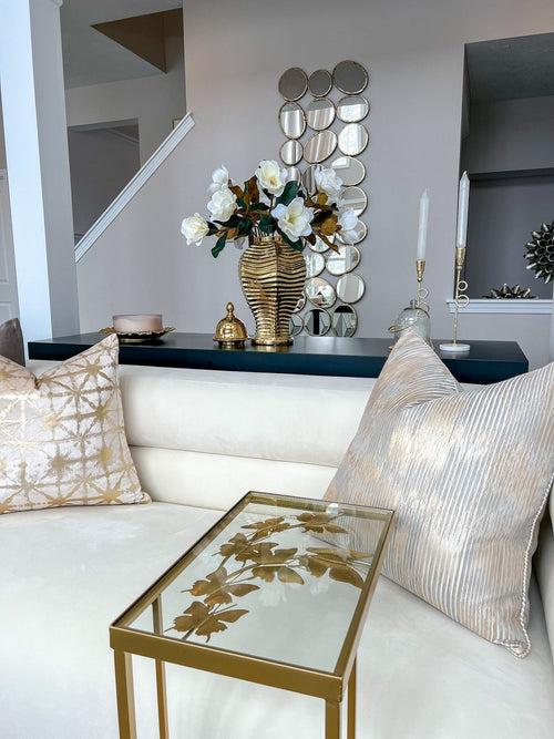 Gold Metal C Table With Butterfly Details